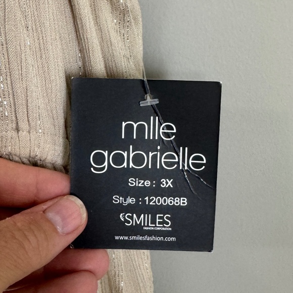 Mlle Gabrielle Sleeveless Tiered Maxi Dress Beige Size 3X NEW Boho Hippie Fairy - Picture 4 of 16